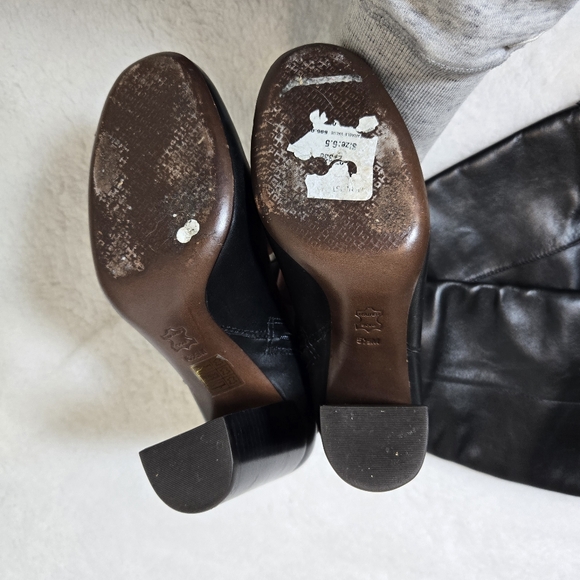 Tory Burch Bowie Boots Over the Knee heeled Block Heels Black Size 6.5 - Picture 4 of 8